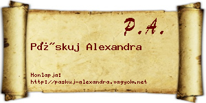Páskuj Alexandra névjegykártya