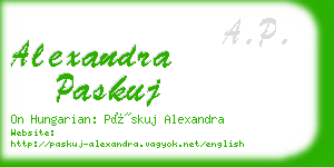 alexandra paskuj business card